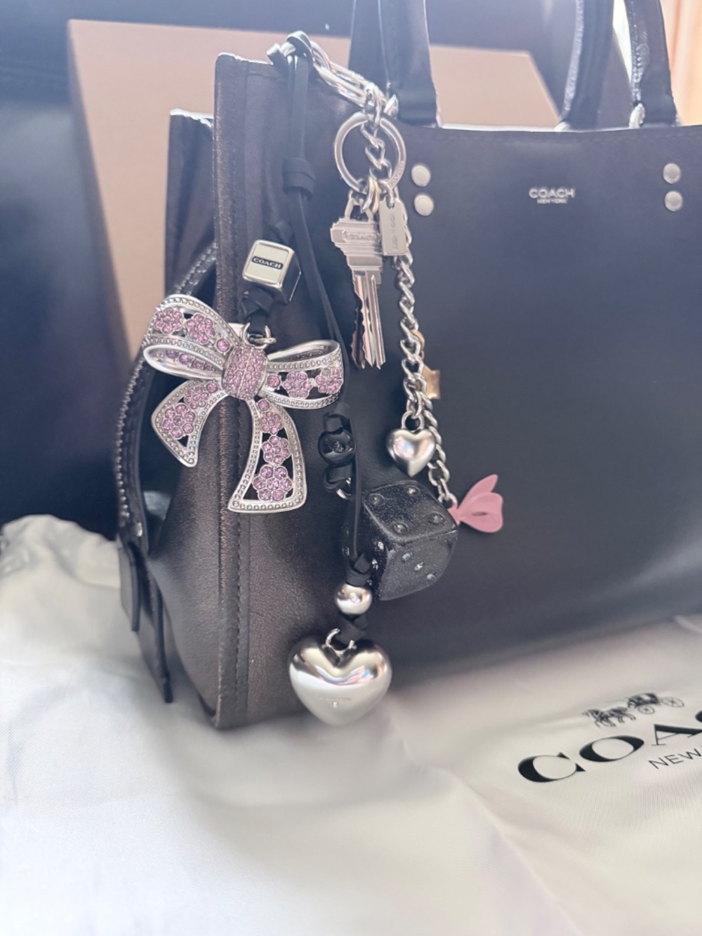 Coach Rogue 31 Loved Leather with Charms - Picture 2 of 16